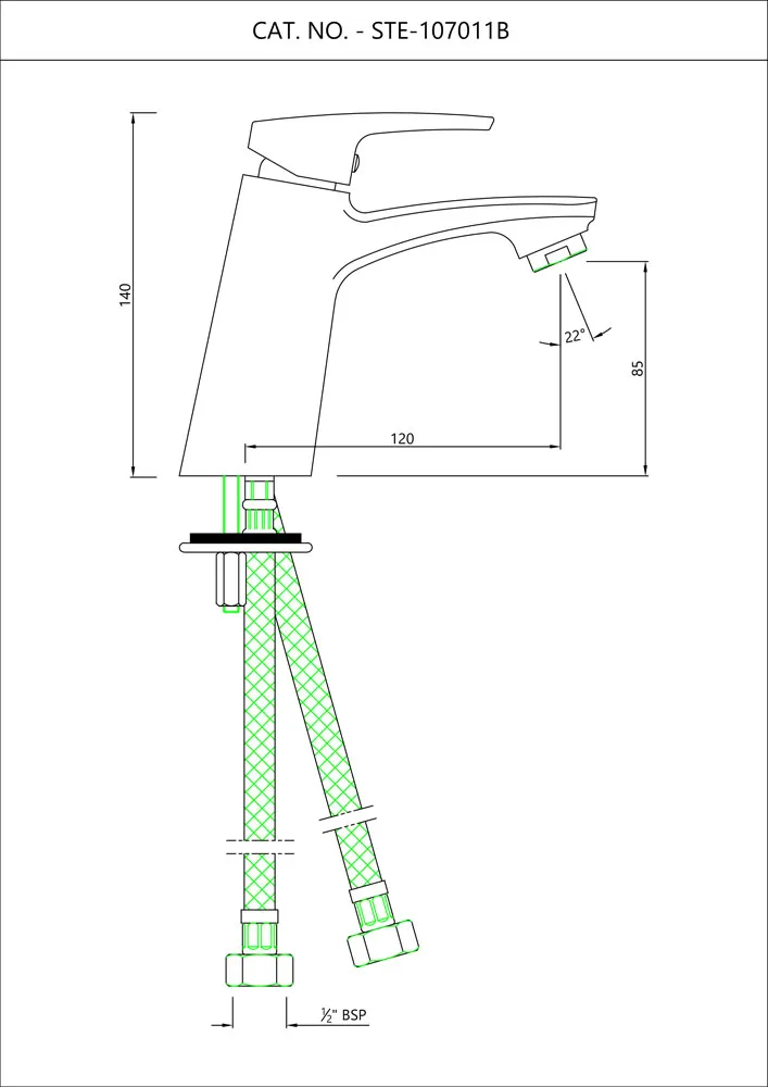Однорычажный смеситель для раковины Essco Stella STE-107011B Хром Хром Однорычажный смеситель для раковины Essco Stella STE-107011B Хром Хром