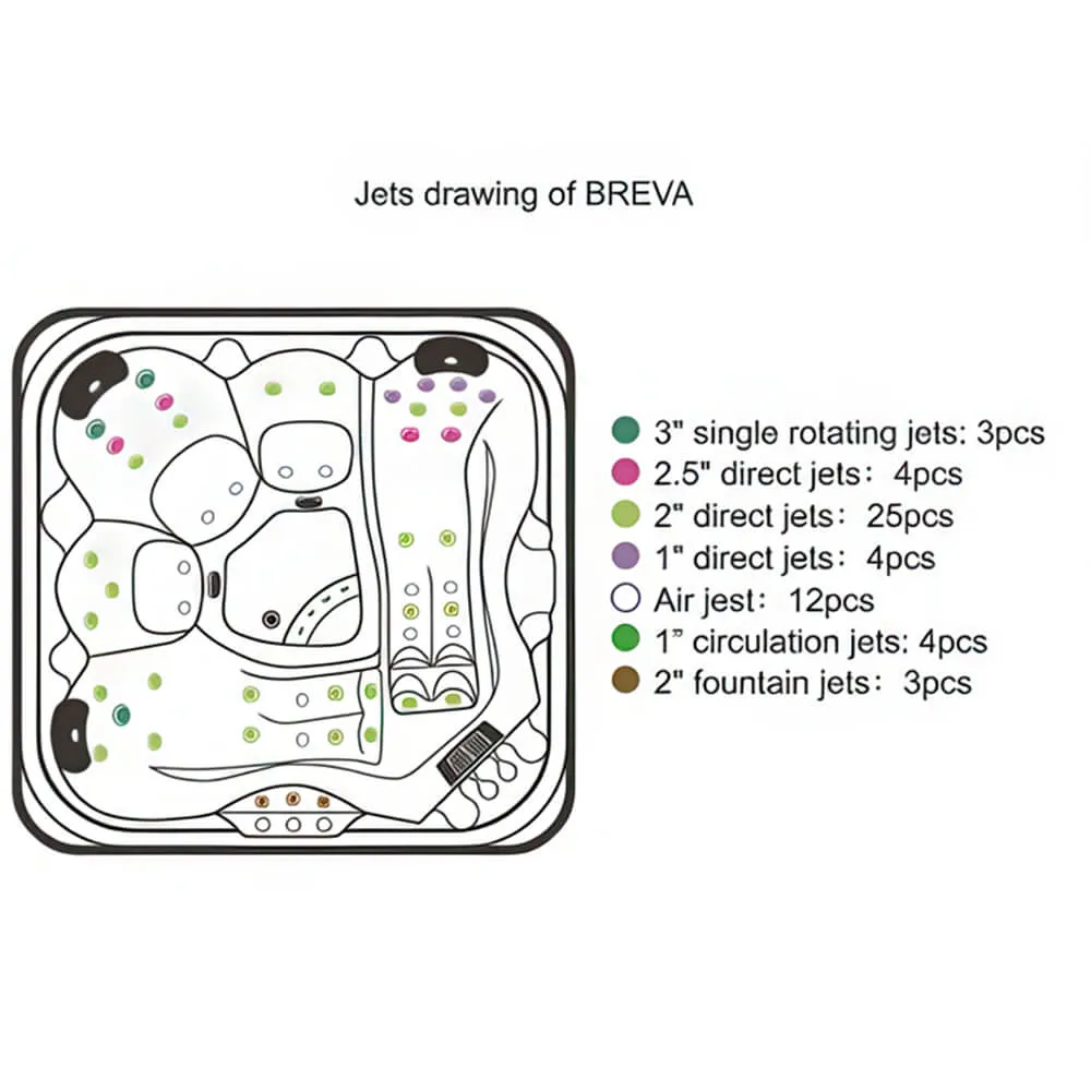 СПА бассейн Breva Spa JSP-WHT-SPABREVA5S 2000x2000x900 мм СПА бассейн Breva Spa JSP-WHT-SPABREVA5S 2000x2000x900 мм